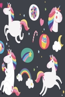 Colorful unicorn with sweets notebook: Unicorn Notebook graph paper 120 pages 6x9 perfect as math book, sketchbook, workbook and diary with candy 1676566996 Book Cover