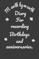 Month by month Diary For recording Birthdays and anniversaries: Birthday Reminder, Important Dates Record Book, Birthday Reminder Perpetual Event Calendar, Birthdays Anniversaries Events, 6 x 9, 120 p 1655253980 Book Cover