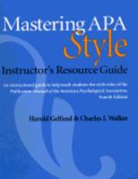 Mastering APA Style: Student's Workbook and Training Guide Fifth Edition 1557988919 Book Cover