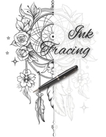 Ink Tracing: Coloring Book: Trace the Lines to Reveal Beautiful Dreamcatchers B0CQHJFFW8 Book Cover