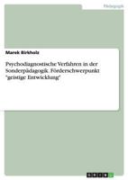 Psychodiagnostische Verfahren in der Sonderpädagogik. Förderschwerpunkt "geistige Entwicklung" 3668140669 Book Cover