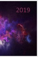 2019: 140 Page Softcover, Weekly Calendar Has Both Date and Note Pages with Lines, College Rule Composition (6” x 9 “) Abstract Cosmos 1790213118 Book Cover