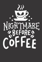 Notebook: Dot Grid Dotted 6x9 120 Pages Halloween Nightmare Coffee Mug Funny 1082011134 Book Cover
