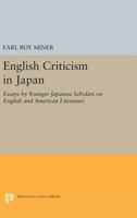 English Criticism in Japan: Essays by Younger Japanese Scholars on English and American ........ 0691619662 Book Cover