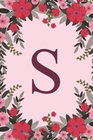 S: Name Monogram Initial S Pink Floral 6x9 Lined Notebook/Journal Gift Idea For Girls, Women, School, College and Work 1695746201 Book Cover