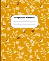 Composition Notebook: Fall Themed Wide Ruled 7.5 x 9.25 in 100 Pages Autumn leaves Composition Book 1695274822 Book Cover