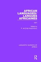 African Languages/Langues Africaines: Volume 3 1977 1138099511 Book Cover