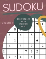 Sudoku 200 Puzzles Easy Medium Hard Volume 7: Sudoku For Adults - Answer Key Included B08YQCS7G5 Book Cover