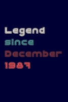 Legend Since December 1987 Notebook Birthday Gift: Lined Notebook 120 Pages, 6x9, Soft Cover, Matte Finish Paperback 1670734285 Book Cover