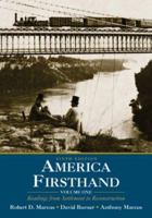 America Firsthand: Volume One: Readings from Settlement to Reconstruction 0312489064 Book Cover