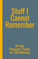 Stuff I Cannot Remember. An Easy Password Tracker for 700 Websites.: Discrete size (5.5x8.5 in). 50 pages for up to 700 user names and passwords. White paper. 165239365X Book Cover