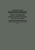 Pseudo-Antike Literatur Des Mittelalters 366315274X Book Cover