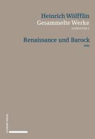 Gesammelte Werke, Schriften 2: Renaissance Und Barock (1888) 3796538355 Book Cover