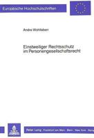 Einstweiliger Rechtsschutz Im Personengesellschaftsrecht 363142342X Book Cover