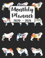 Monthly Planner 2020-2021: Floral Pug Dog | Two Year Calendar Organizer Agenda with Notes, Address, Password, & Dot Grid Pages (8.5 x 11 Monthly Planner January 2020 - December 2021 Dogs) 1692270869 Book Cover