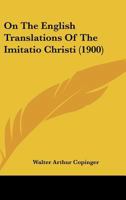On The English Translations Of The Imitatio Christi 1010171151 Book Cover