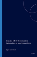 Use and Effect of Declarative Information in User Instructions 9042018410 Book Cover