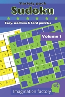 Sudoku variety pack. Easy, medium & hard puzzles: 100 puzzles. 6x9 travel size. Easy to carry B08PXK12M4 Book Cover