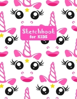Sketchbook for Kids: Pretty Unicorn Large Sketch Book for Sketching, Drawing, Creative Doodling Notepad and Activity Book - Birthday and Christmas Gift Ideas for Kids, Boys, Girls, Teens and Women - L 1655689118 Book Cover