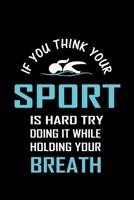 If You Think Your Sport is Hard Try Doing It While Holding Your Breath: Blank Lined Journal (Notebook, Diary) Gift Ideas for Swimming Lovers (120 ... 6x9) Swimmer Swim Mom Swim Dad Swim Coach 1672344530 Book Cover