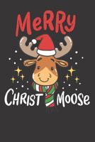 Notebook: College Ruled 6x9 120 Pages Merry Christmas Christmoose Moose Reindeer Antler Funny Gift 1082223476 Book Cover