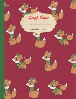 Graph paper: Cute Christmas foxes theme cover. Large US letter 8.5x11. 5x5 engineering 1/2 inch graphing grid. 1708071857 Book Cover