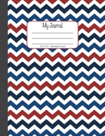 My Journal: 8.5x11, Standard Lined | Blue, White and Red Zigzags 1676752676 Book Cover