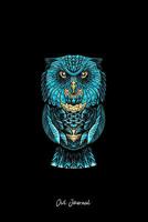 Owl Journal: Dot Grid Journal - Blue Owl Retro Mystical Nocturnal Bird Animal Lover Gift - Black Dotted Diary, Planner, Gratitude, Writing, Travel, Goal, Bullet Notebook - 6x9 120 pages 1082759813 Book Cover