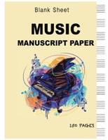 blank piano music book: music sheets piano: 6 Large Staves Per Page (8.5x11 - 150 Pages) 170372657X Book Cover