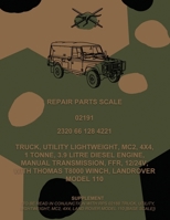 Repair Parts Scale, Truck, Utility, Lightweight, MC2, 4x4, 1 Tonne, 3.9 Litre Diesel Engine, Manual Transmission, FFR, 12/24V, With Thomas T8000 Winch, Land Rover Model 110 1925907260 Book Cover