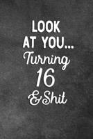 Look At You Turning 16 And Shit: Blank Lined Notebook Snarky Sarcastic Gag Gift 1706561075 Book Cover