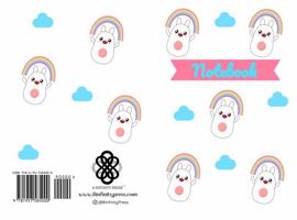 Happy Bunny Rainbow Cloud Notebook 6 x 9, 100 Pages: Bonus Pages! Birthday Reminder, Acts of Kindness Tracker, Sketch and doodle All-In-One 1957585005 Book Cover