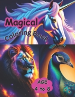 Moon Magical Animals Coloring Book: Age 4 to 8. 40 Multiple Characters coloring pictures. B0CCCVRV5Z Book Cover