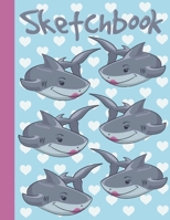 Sketchbook: Cool Blank Notebook for Sketching and Picture Space with Cute Lady Shark Pattern, Unlined Paper Book for Drawing, Journaling and Doodling, Perfect for Creative Kids 1671341988 Book Cover