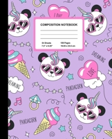 Composition Notebook: Panda Unicorn Wide Ruled Paper Journal Blank Lined Workbook for Teens Kids Students Girls, for Home School & Writing Notes 1712553690 Book Cover