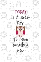 Today Is A Great Day To Learn Something New: All Purpose 6x9 Blank Lined Notebook Journal Way Better Than A Card Trendy Unique Gift White Grey Sticker Owl 1706444427 Book Cover