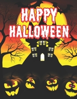 Happy Halloween: 60 page coloring book for kid 2020 (Halloween, witch, spooky, black, cute) B08H6RXHTN Book Cover