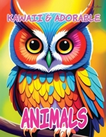 Kawaii & Adorable Animals: Coloring Book for Kids Teens and Adults B0CSKQH5PG Book Cover