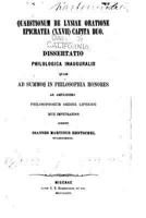 Quaestionum de Lysiae Oratione Epicratea (XXVII) Capita Duo 153333613X Book Cover