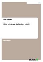 Ethikrichtlinien: Zul�ssiger Inhalt? 3656245576 Book Cover