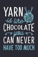 Yarn Is Like Chocolate You Can Never Have Too Much: Knitting Lined Notebook, Journal, Organizer, Diary, Composition Notebook, Gifts for Knitting Lovers 1708363580 Book Cover