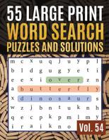 55 Large Print Word Search Puzzles and Solutions: Activity Book for Adults and kids Word Game Easy Quiz Books for Beginners (Find a Word for Adults & Seniors) 1077780710 Book Cover