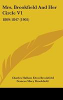 Mrs. Brookfield And Her Circle V1: 1809-1847 1164905899 Book Cover