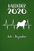 Kalender 2020: Grüner Tageskalender Mops Herzschlag Hunde 2. Halbjahr Juli Dezember ca DIN A5 weiß über 190 Seiten 1650638396 Book Cover