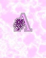 A: Gorgeous Marble Monogram Initial Notebook for Ladies with flower design on each page 1790859611 Book Cover