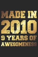 9 Years Of Awesomeness: Blank Lined Journal, Golden, Happy 9th Birthday Notebook, Diary, Logbook, Perfect Gift For 9 Year Old Boys And Girls 1700624946 Book Cover