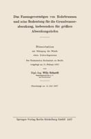 Das Fassungsvermogen Von Rohrbrunnen Und Seine Bedeutung Fur Die Grundwasserabsenkung, Insbesondere Fur Grossere Absenkungstiefen 3662277344 Book Cover