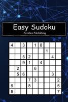 Easy Sudoku: Sudoku Puzzle Game For Beginers With technology futuristic concept blue cover 1793471819 Book Cover