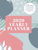 2020 Yearly Planner: 8.5x11" Yearly Self-Care and Goal Tracking Yearly Planner (blue abstract) 169971018X Book Cover