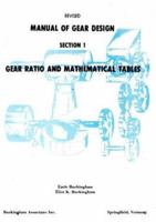 Manual of Gear Design: Gear Ratio and Mathematical Tables 0831131136 Book Cover